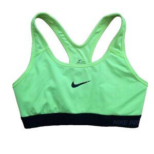 Nike Pro Dei Fit Compression Sports Bra Racerback Size S Neon green A001252